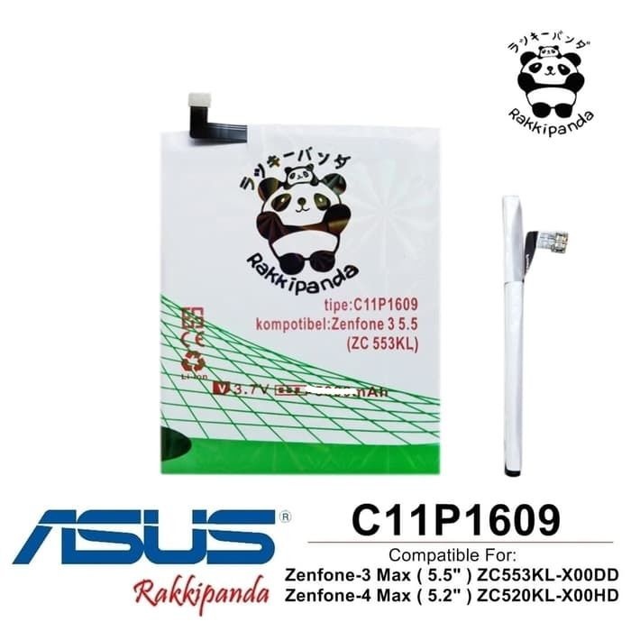 RAKKIPANDA Baterai Zenfone 2 5.5/ZE550ML,2 Laser 5.0/ZE500KL,2 Laser 5.5/Selfie,3 5.2/ZE520KL,3 5.5