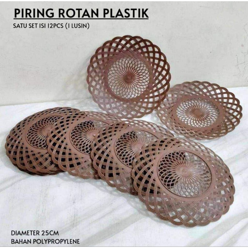 PIRING ROTAN PLASTIK 1 LUSIN