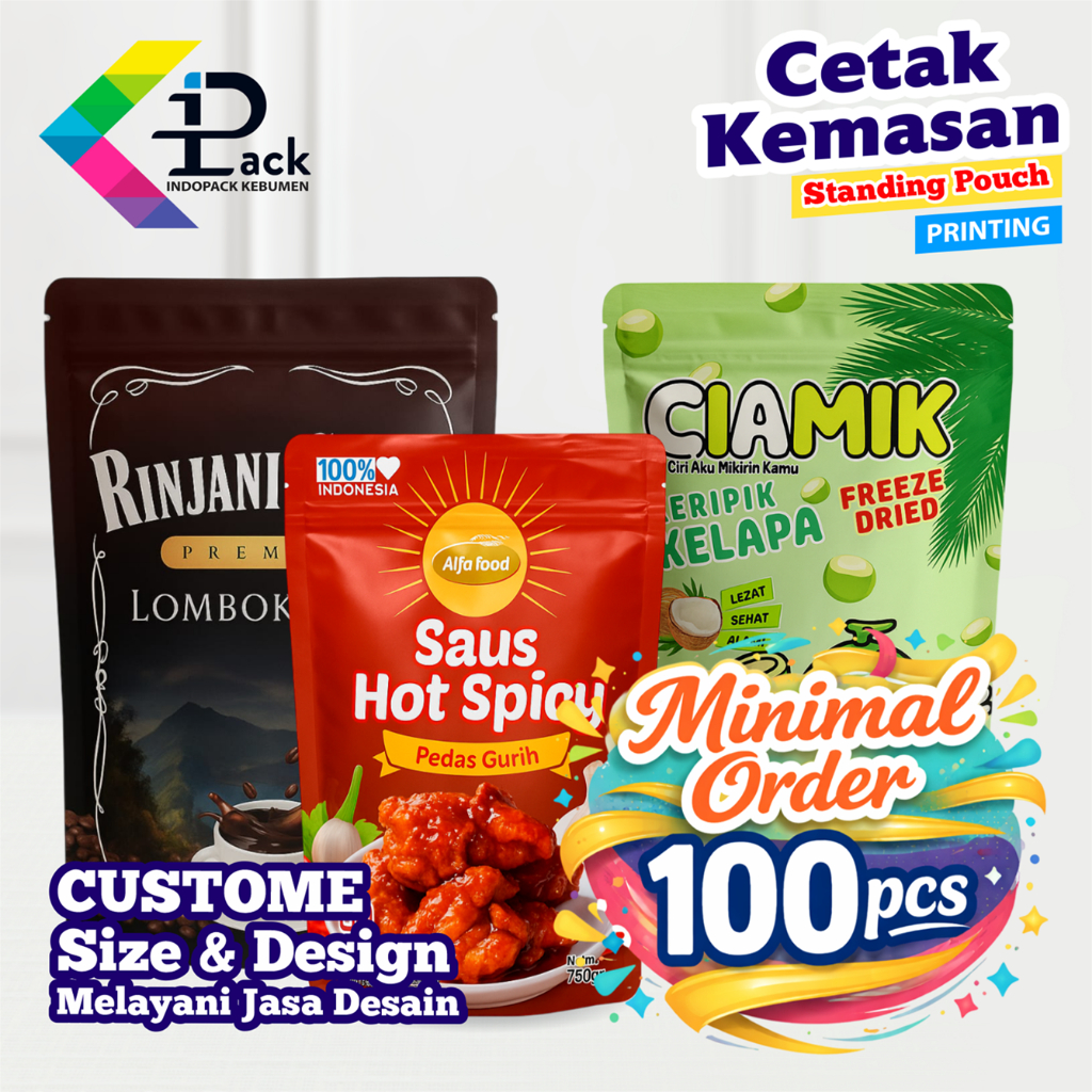 KEMASAN PLASTIK | PRINTING PLASTIK KEMASAN | CETAK STANDING POUCH CUSTOM | PERCETAKAN KEMASAN PLASTI