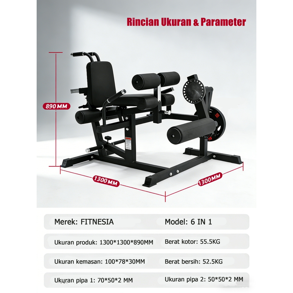 Leg Extension Leg Curl Seated & Lying Leg Curl Machine Home Gym Mesin Latihan Kaki