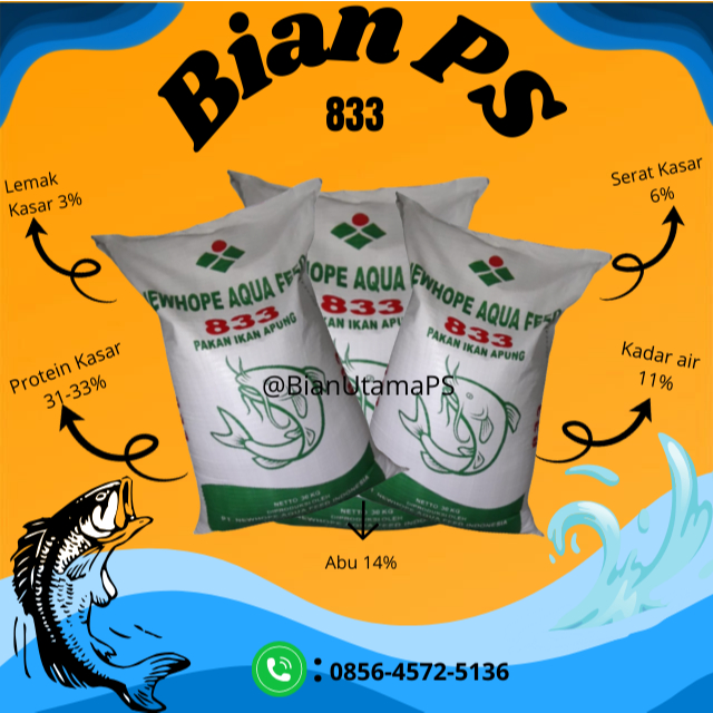 Pakan Pelet Ikan Lele 833 -2 -3 Jenis Apung New Hope 30kg