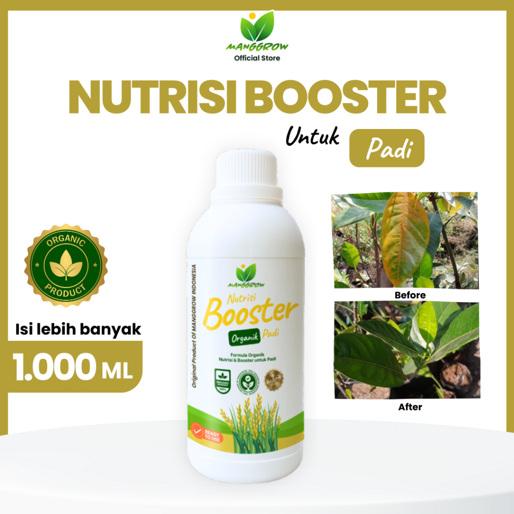 MANGGROW - Pupuk Organik Cair Padi 1000ml | Pupuk Organik Cair Penyubur Padi & Mendukung Panen Melim