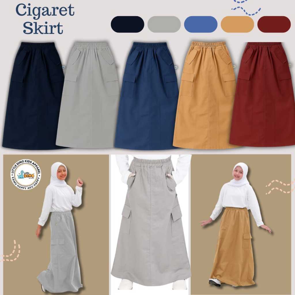 Rok Cargo Anak Perempuan Cigaret Little Dino Cewek Remaja Usia 6-14 Tahun
