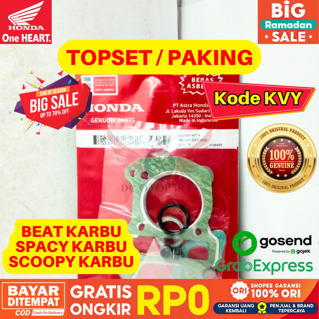 KVY TOPSET BEAT KARBU ORIGINAL AHM HONDA, TOPSET SPACY KARBU ORIGINAL AHM HONDA, TOPSET SCOOPY KARBU