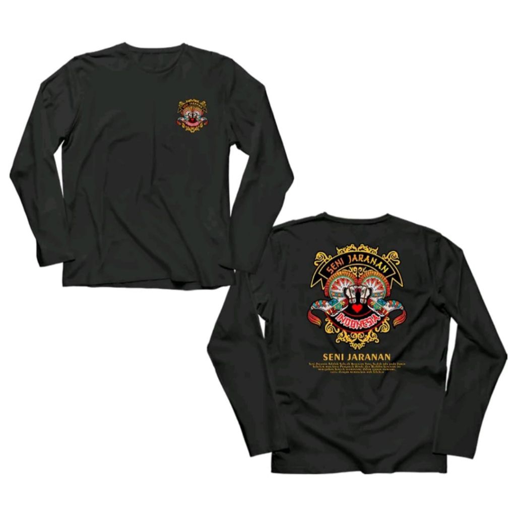 KAOS SENI JARANAN INDONESIA LENGAN PANJANG MOTIF JARAN KEMBAR