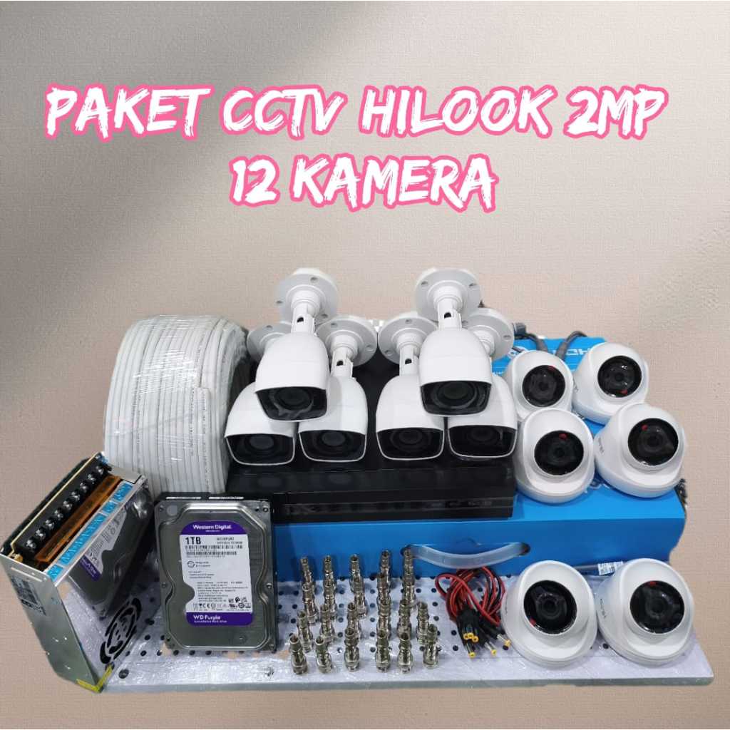 Paket kamera cctv Hilook Turbo HD 12 kamera