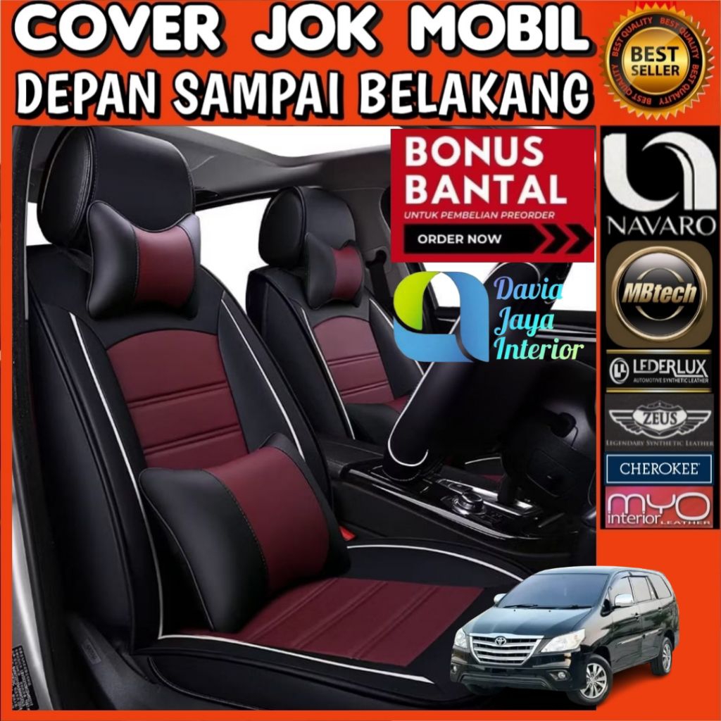 Mbtech sarung jok mobil innova tipe G tipe V Tipe E 2005 - 2015 luxury captain seat innova fullset