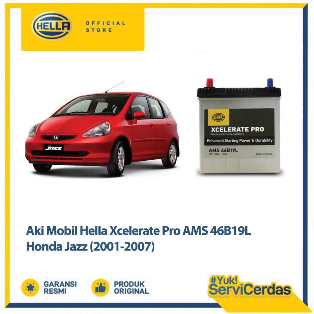 Aki Mobil Hella Honda Jazz 2001 - 2007 XCELERATE PRO AMS NS40ZL - Aki Mobil Kering