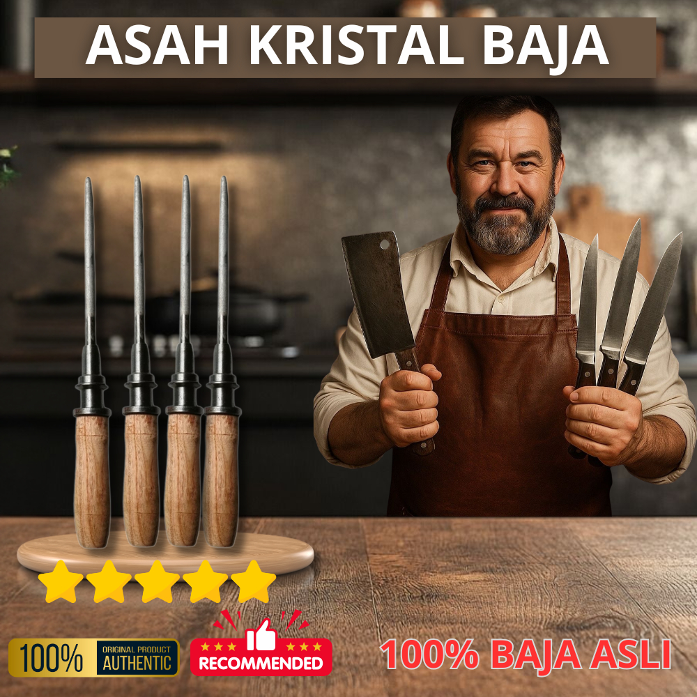 Asah kristal baja pengasah pisau stik halus panjang 100% original