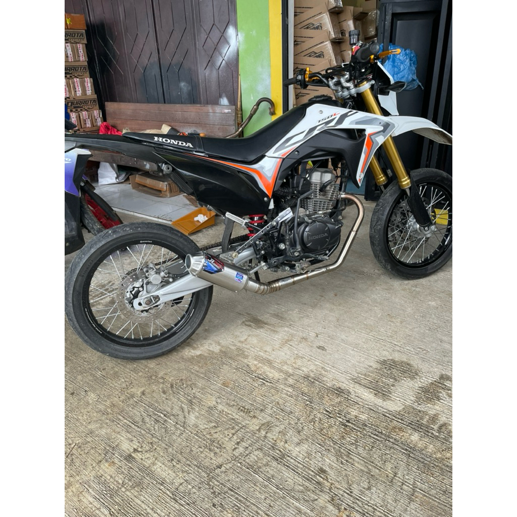 Knalpot CRF150 KLX 150 Kolong bawah Original JR Tech tipe JR 4 ngebas empuk