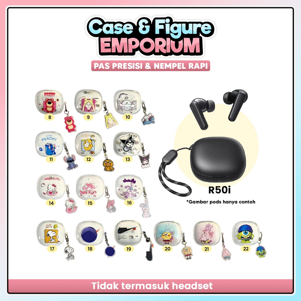 [R50i] Case Soundcore R50i Bening Karakter Premium Quality Soft Silicon Kode S11 - Stitch Biru