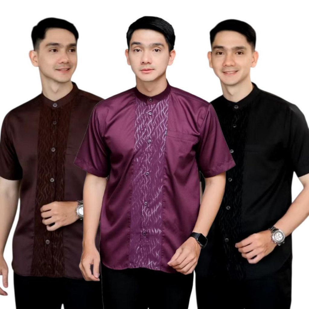 BAJU KOKO PRIA DEWASA LENGAN PENDEK BAHAN TOYOBO SIZE M L XL XXL TERBARU LEBARAN