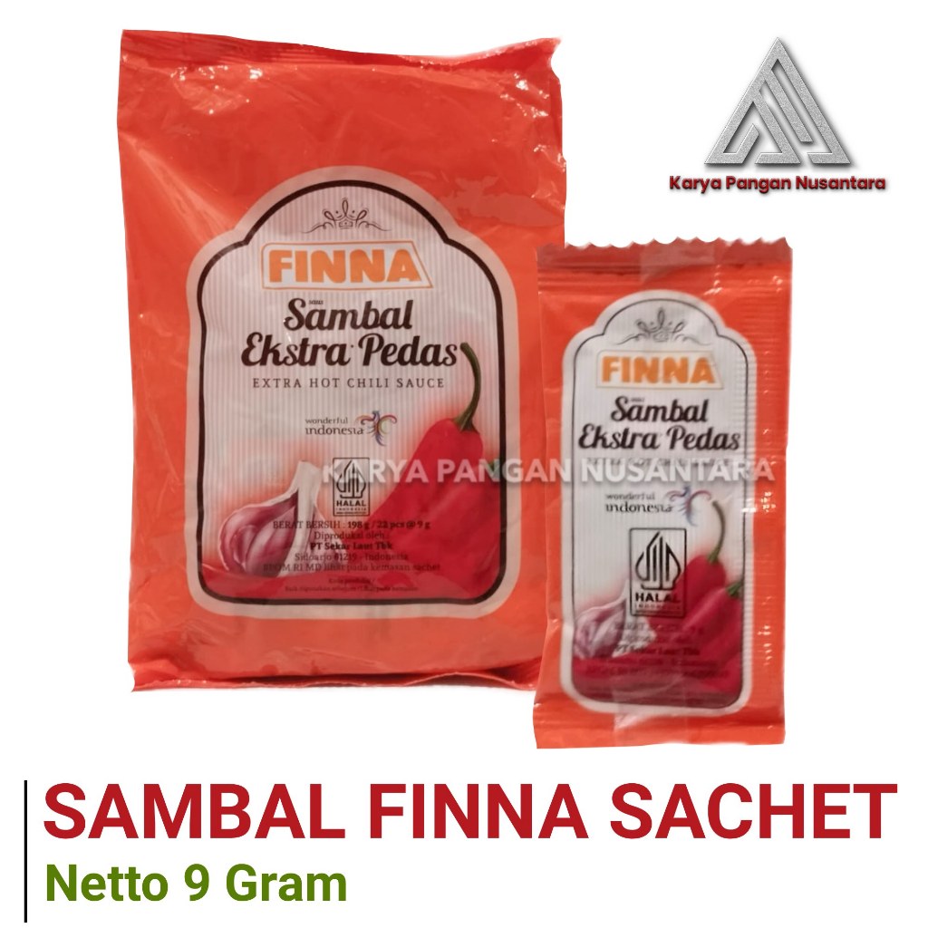FINNA SAMBAL EXTRA PEDAS FINNA SAUS SAMBAL SACHET 9 GRAM