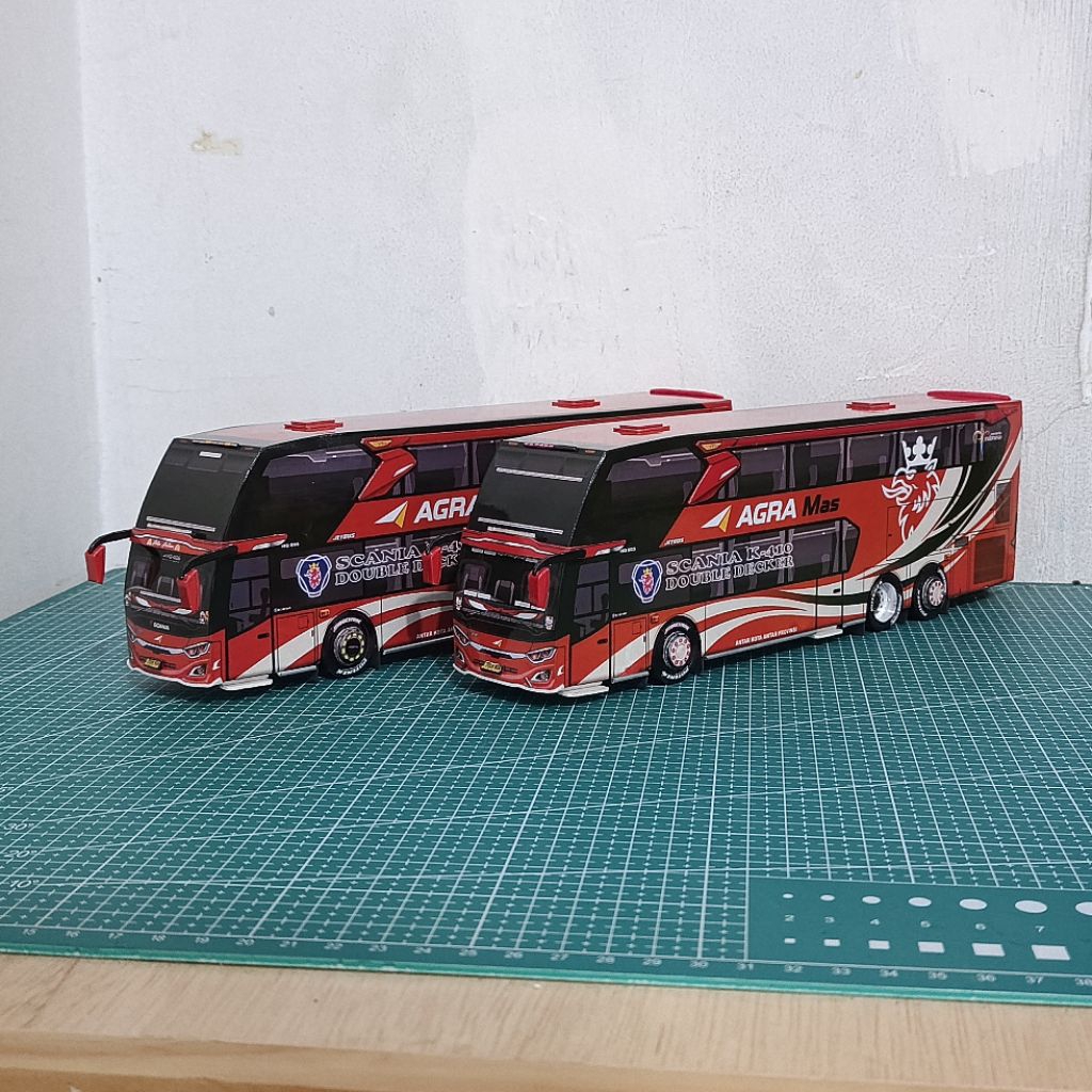 miniatur papercraft bus agra mas lantaran geraldine sdd jetbus 3 skala 50