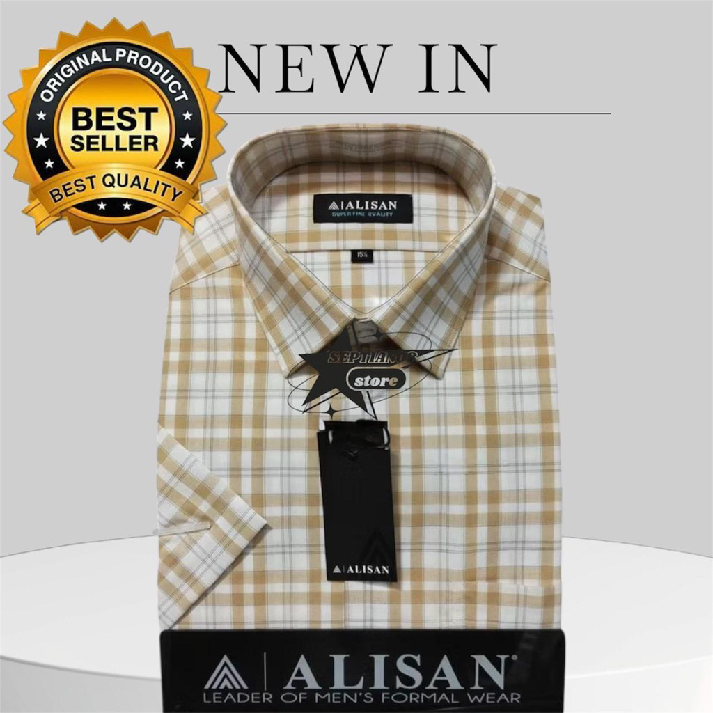 (ALISAN) original kemeja motif kotak premium by alisan REGULER