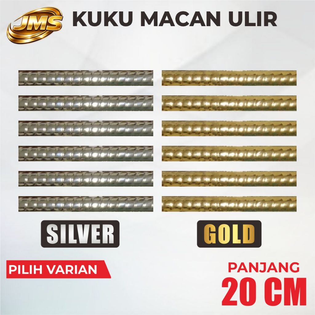 Kuku Macan Keramik Ulir Warna Silver dan Gold  20 cm / Kuku macan Isi Varian Per  30 60 90 120 pcs K