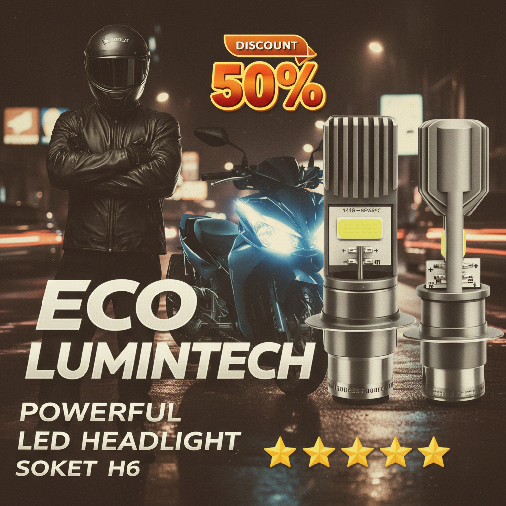 LED H6 Motor Putih Terang Fokus Tengah - ECO LUMINTECH