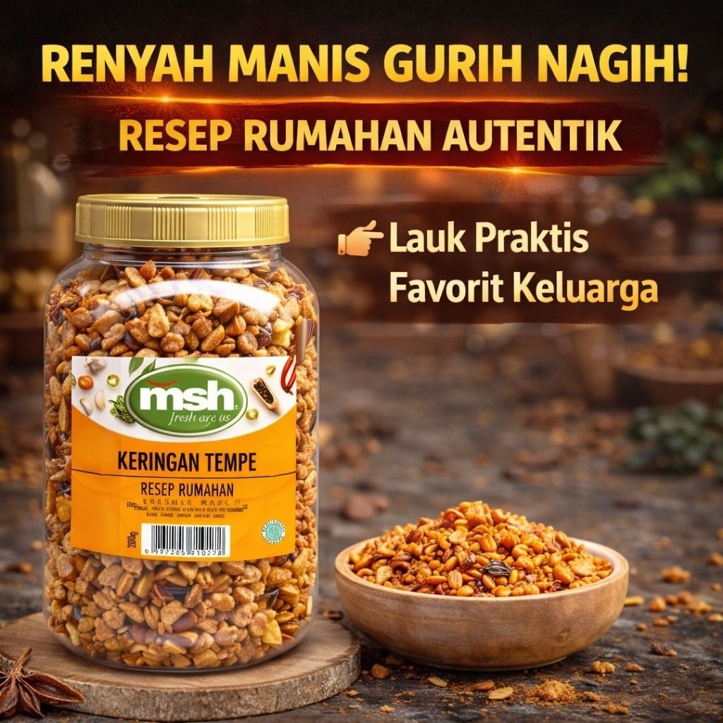 Keringan Tempe Premium 200gr , Keringan Tempe Sehat , Keringan Tempe Siap Saji