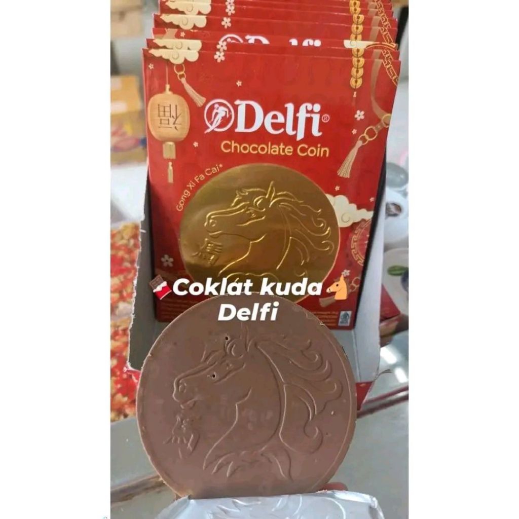 Delfi Chocolate Coin - Cokelat Koin - Cokelat Valentine - Cokelat Paduan Susu - Coklat Imlek Gong Xi