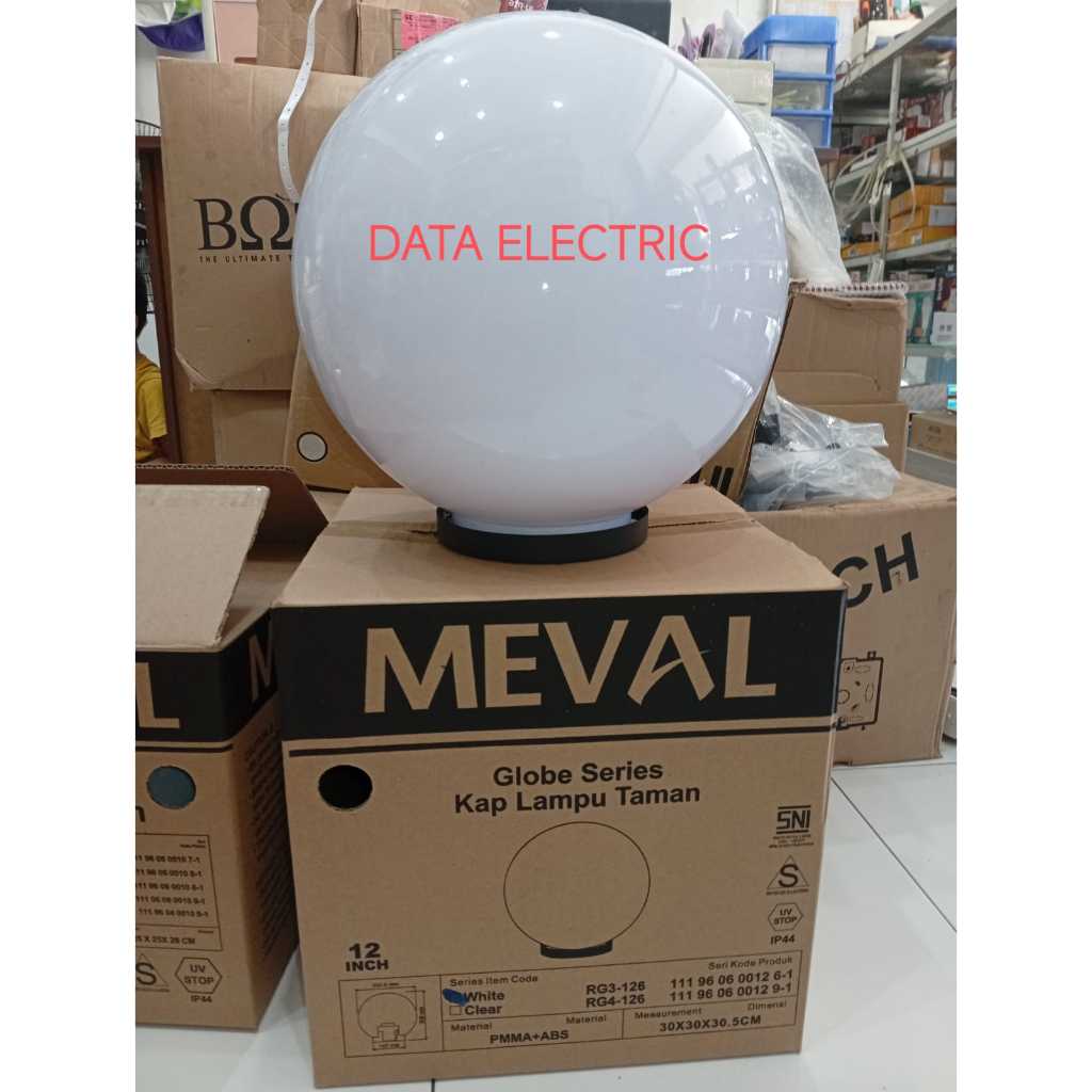 MEVAL Rumah Lampu/kap lampu Taman Globe Putih Susu