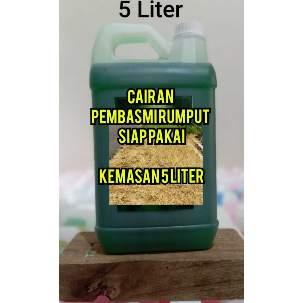 obat rumput kemasan 5LITER sangat ampuh basmi rumput liar.praktis siap pakai. tanpa perlu campuran l