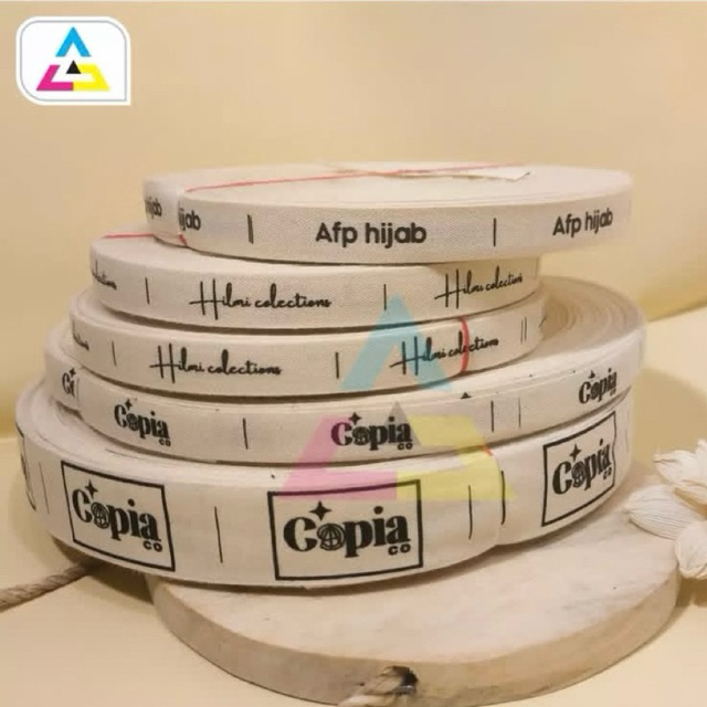 label katun 1 roll 20 Meter / label hijab Label Katun Baju Roll / Label Brand Clothing / Label Hijab