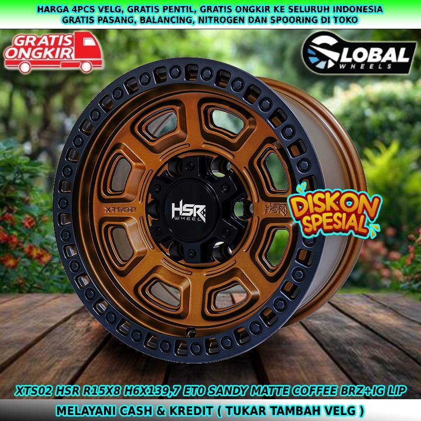 Velg off-road ring15 velg mobil Terrano| Dmax| Panther| Blazer| dll velg hsr xts02 R15