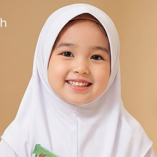 Hijab Bergo Instan Anak Warna Putih Jersey Premium // Kerudung Bergo Instan Anak Daily // Hijab Anak