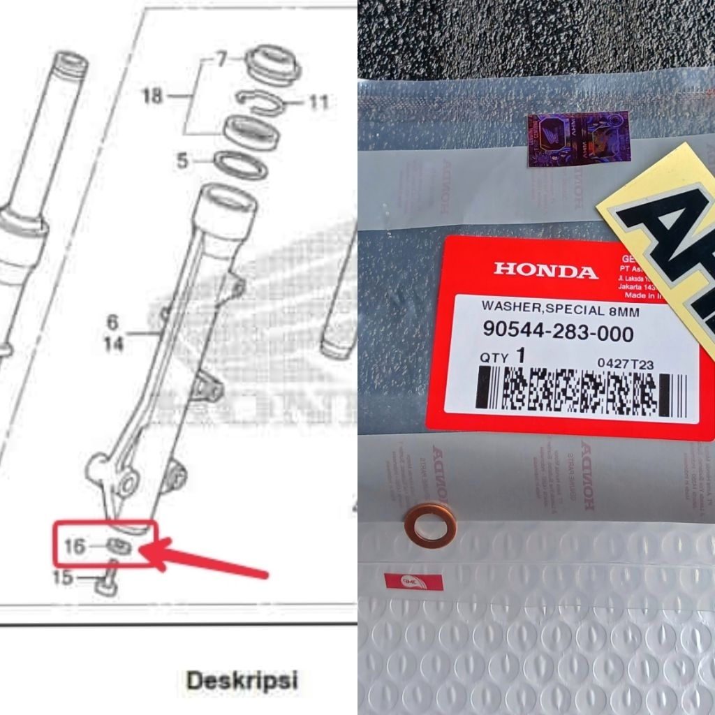 Ring Tembaga Suling Shock Depan Vario 150 125 BeAT Scoopy