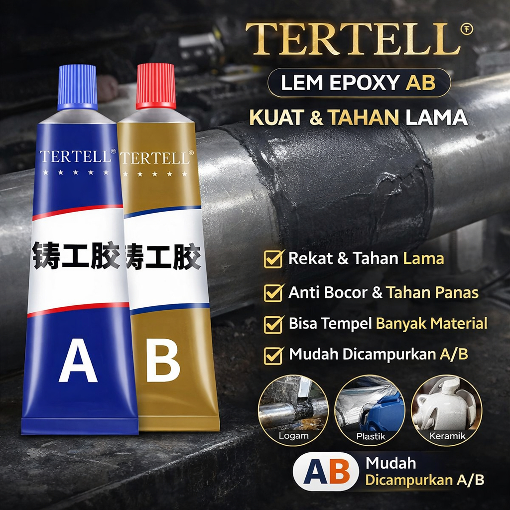 Lem AB Epoxy Serbaguna – Rekat Logam, Plastik, Keramik Anti Air
