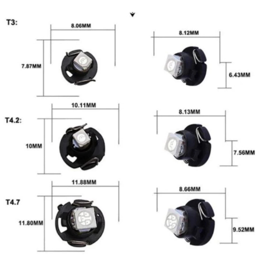 Lampu LED Dashboard Panel AC Speedometer T3 T42 T47 Motor Mobil