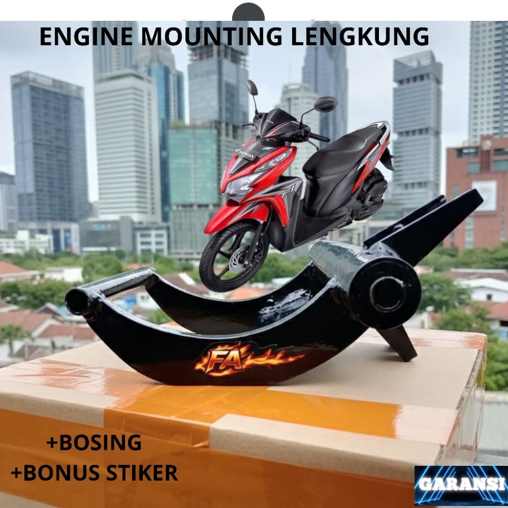 ENGINE MOUNTING LENGKUNG VARIO 125 OLD KZR BOHLAM/BEAT FI/VARIO 110 FI/SCOOPY FI/BEAT POP