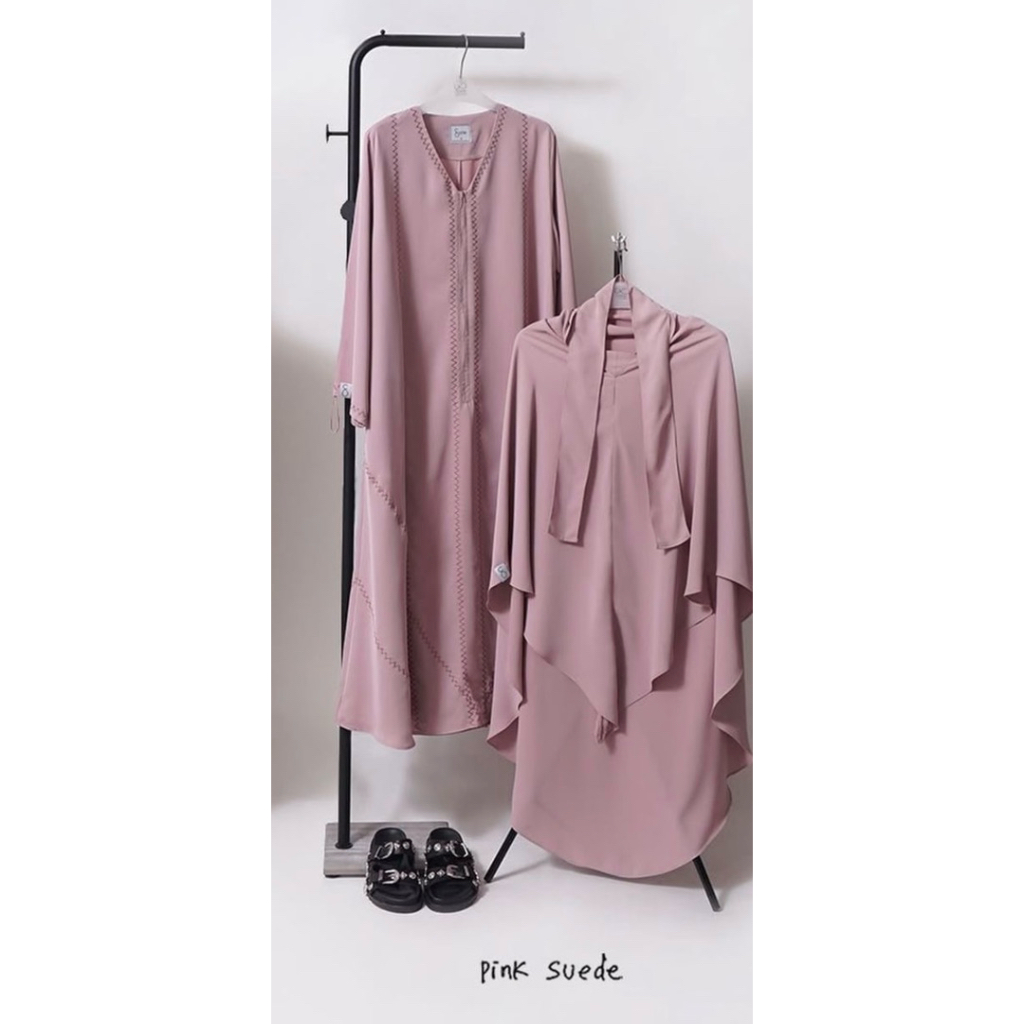 PRELOVED| gamis suede pink Sofni Zet Series Abaya