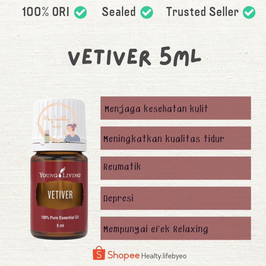 Vetiver 5ml young living vetiver essential oil vetiver yleo