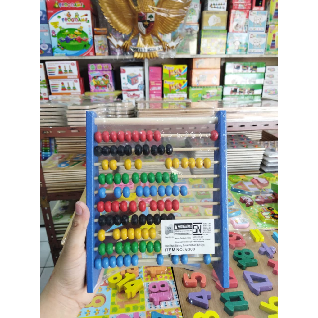 SaranaPeraga - Sempoa Kayu / Sempoa Kayu Warna / Belajar Berhitung - Mainan Edukasi Anak
