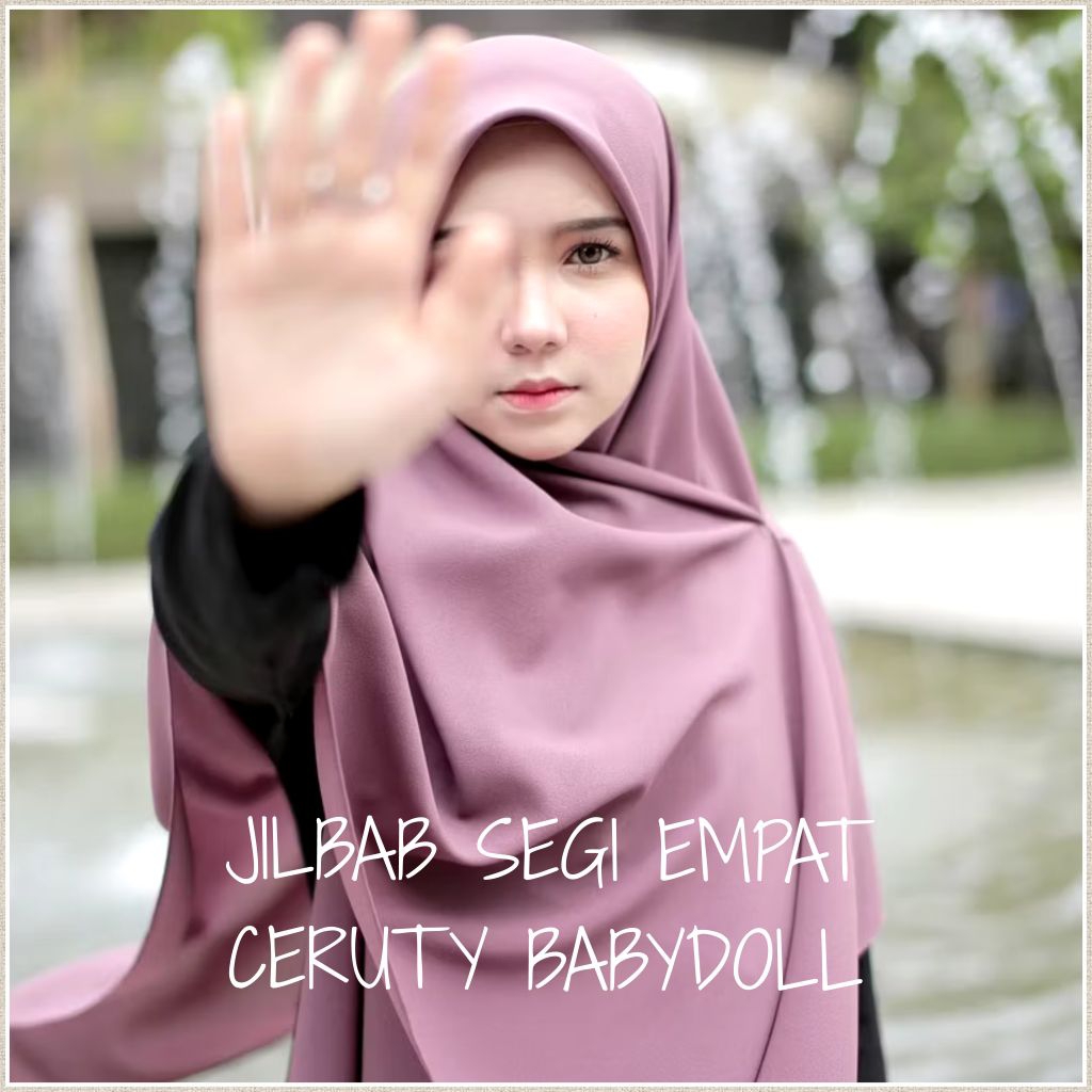 Jilbab Segiempat Ceruty Babydoll 130 x 130 / Kerudung Ceruty baby dol