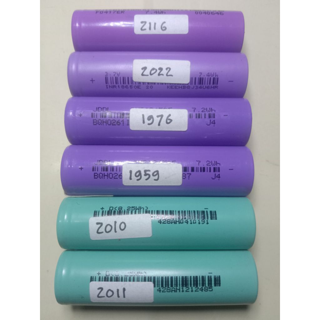 baterai 18650 bekas laptop 1900-2100 mah real capacity high quality