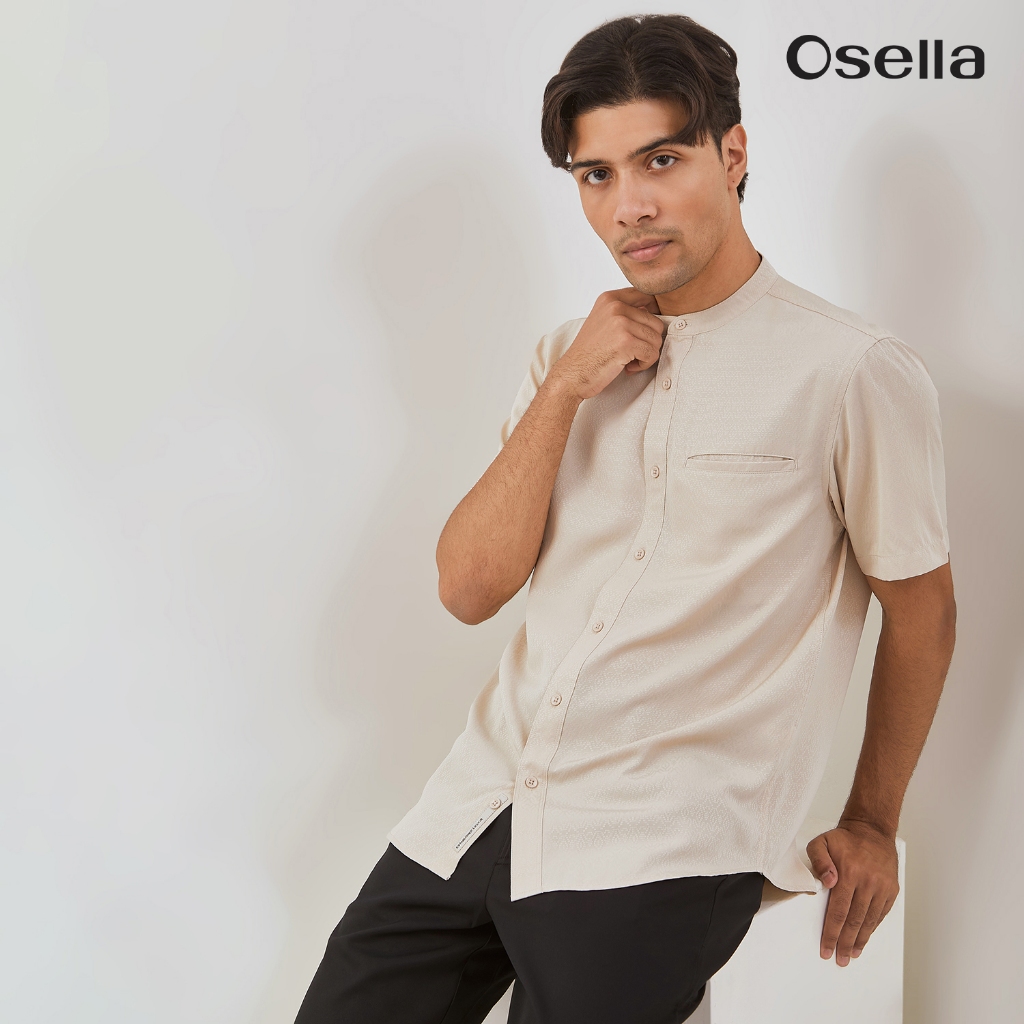 Osella Zahr Short Sleeve Koko Shirt With Dobby Pattern Textured Fabric 203W6603 | Kemeja Koko Raya L