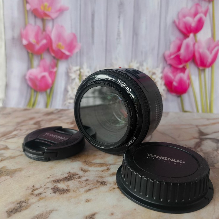 Lensa Fix YongNuo 50mm F1.8 Canon not 35mm 24mm 85mm 16mm