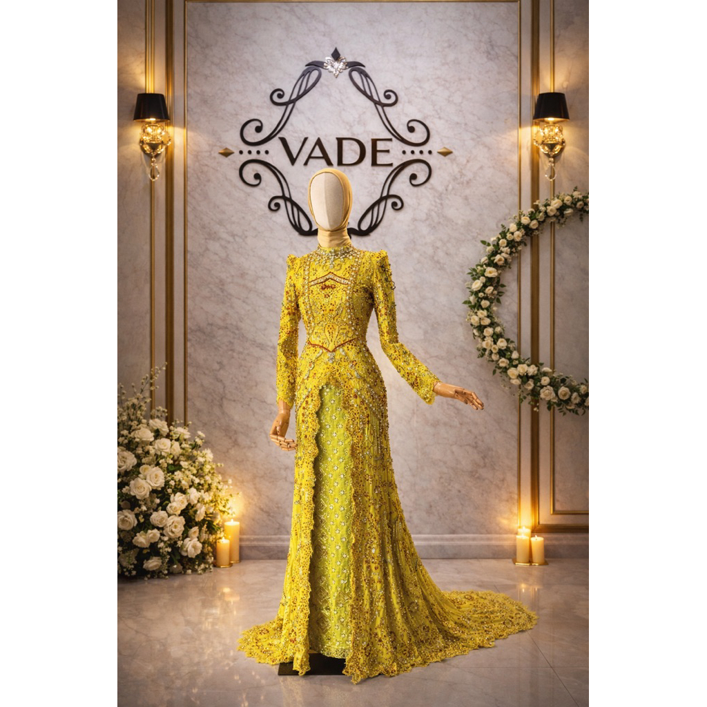 KEBAYA PENGANTIN PREMIUM WARNA LEMON