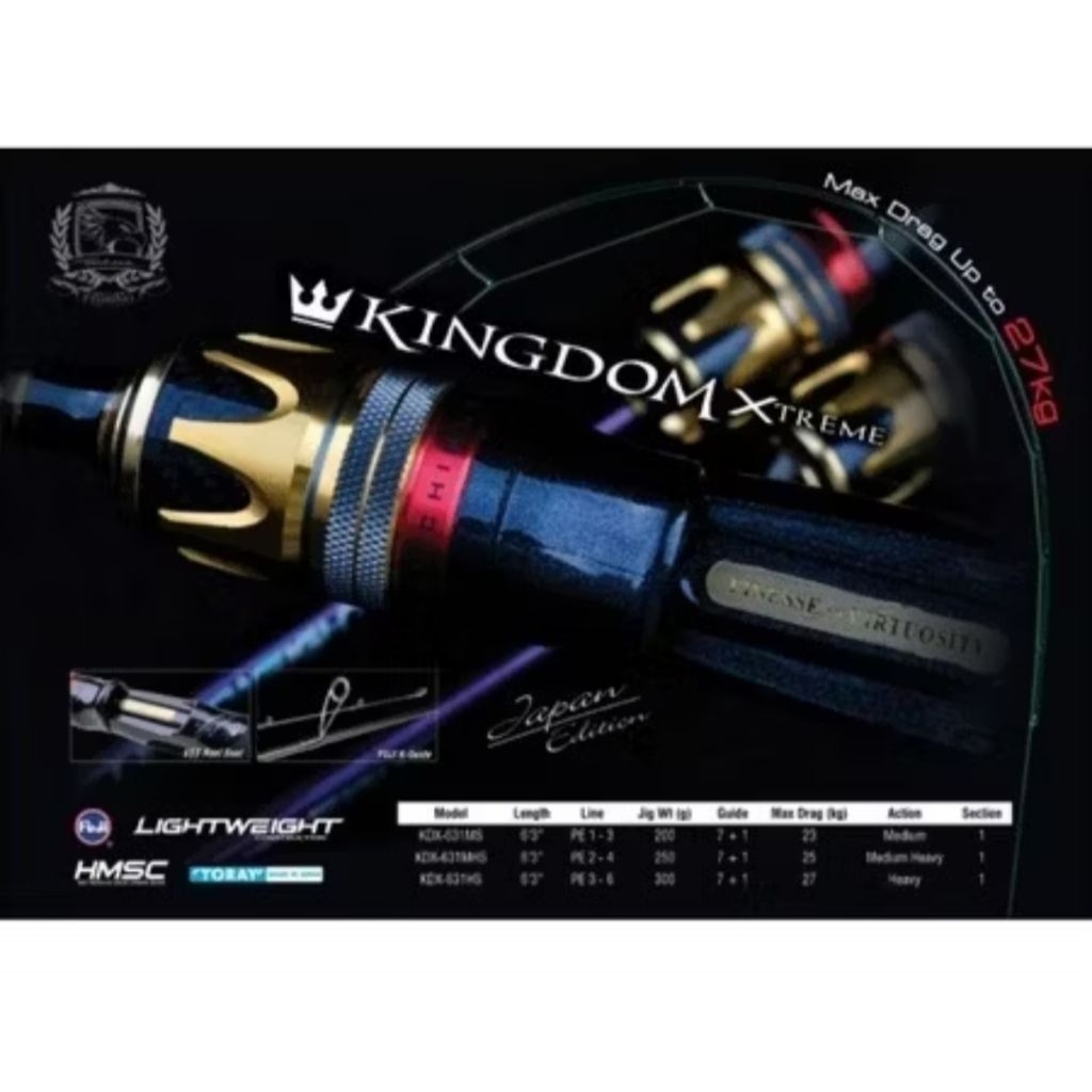 Rod / Joran Seahawk Kingdom Extrem BC/Overhead/Casting One Piece PE 1-3