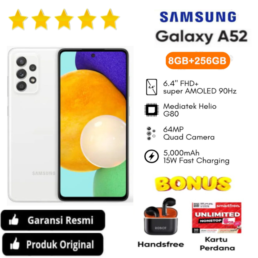 HP SAMSUNG A52 8GB/256GB ORIGINAL DAN EXTRA BONUS