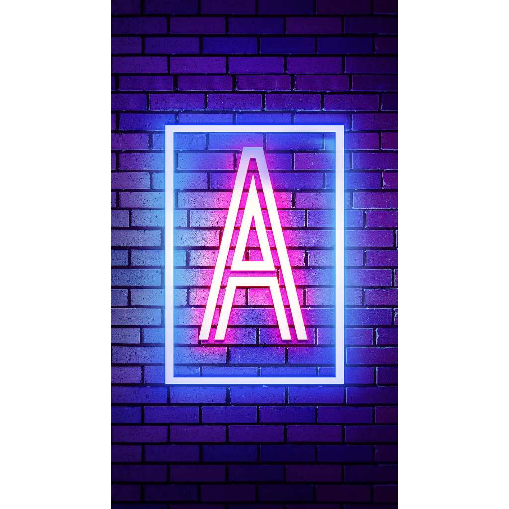 1 HARI KIRIM Pajangan Kamar Huruf Alfabet Neon Abjad Nama Aesthetic Hiasan Dinding Poster Dekorasi W