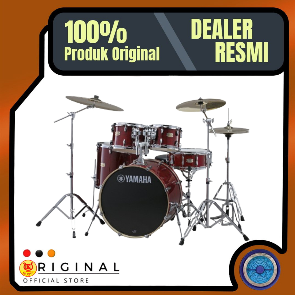Yamaha Stage Custom Birch / Drum Akustik 5pcs / Cherry Red Drum Akustik w/throne