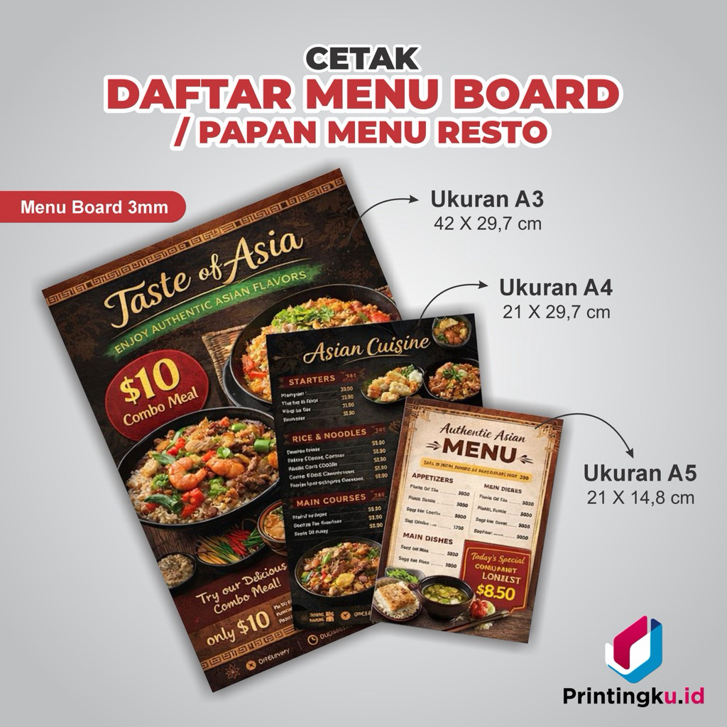 Custom Papan menu / daftar menu board