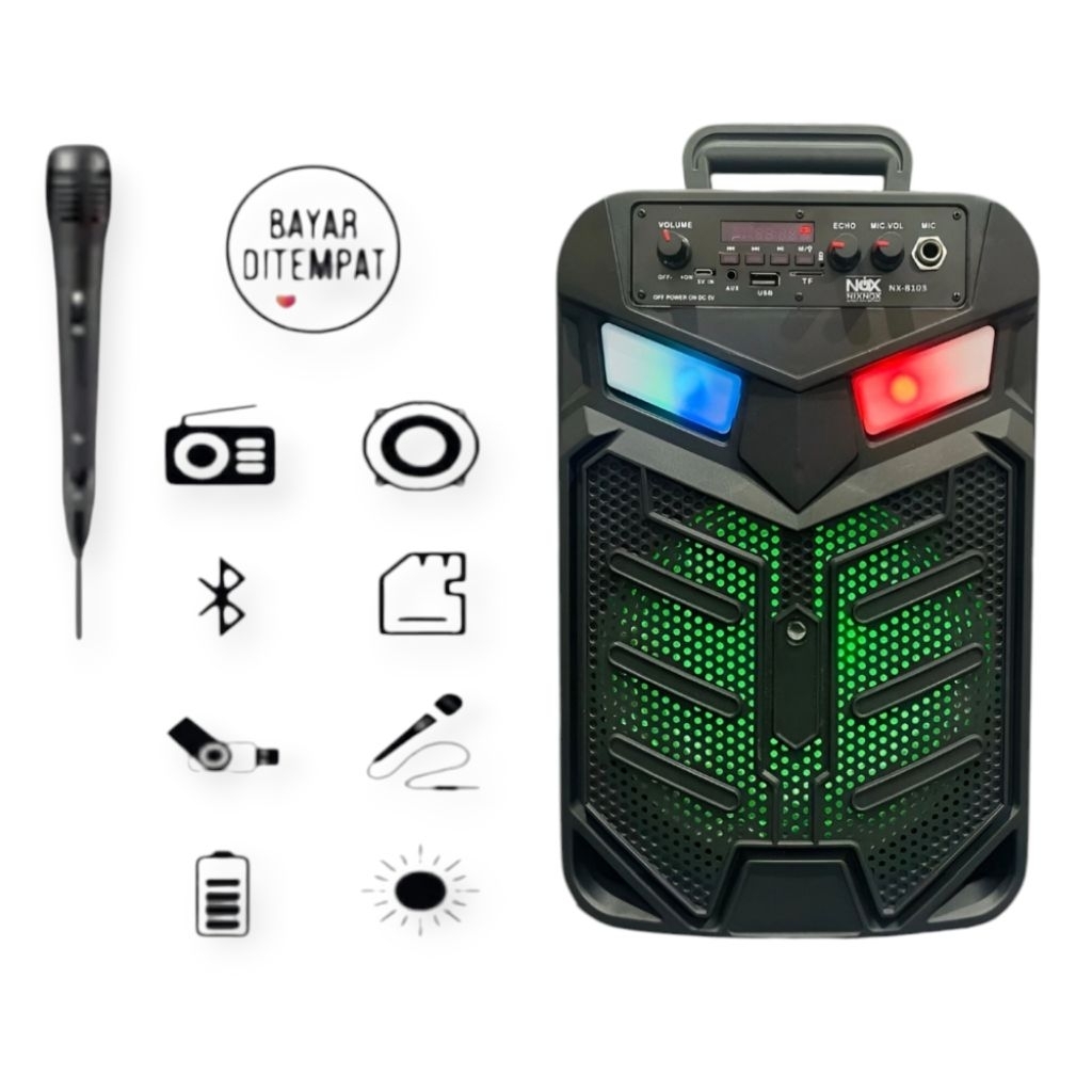 Speaker Bluetooth Karaoke Kimiso Qs-7801 Besar 8 Inchi Speaker | Kimiso Qs 7801-Speaker Bluetooth Ka