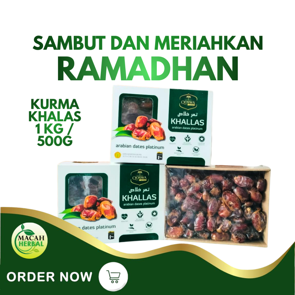 KURMA KHALAS QOSWA - KHALAS KURMA QOSWA - KURMA KERING ORIGINAL 1KG / 500GR | KUALITAS PREMIUM MANIS
