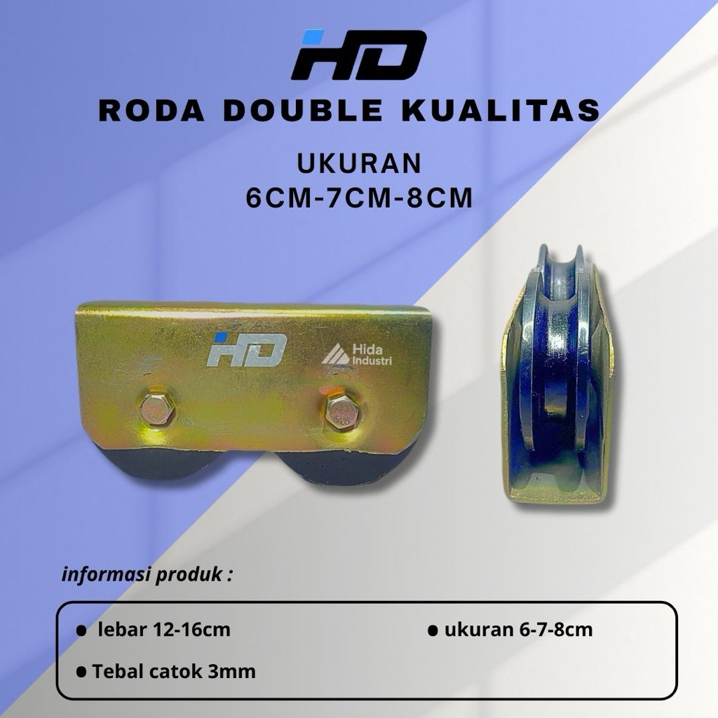 (PROMO) Roda Pagar Besi SUPER Ganda Dobel // Roda Besi Ganda // Roda Ganda// Roda Besi Dobel