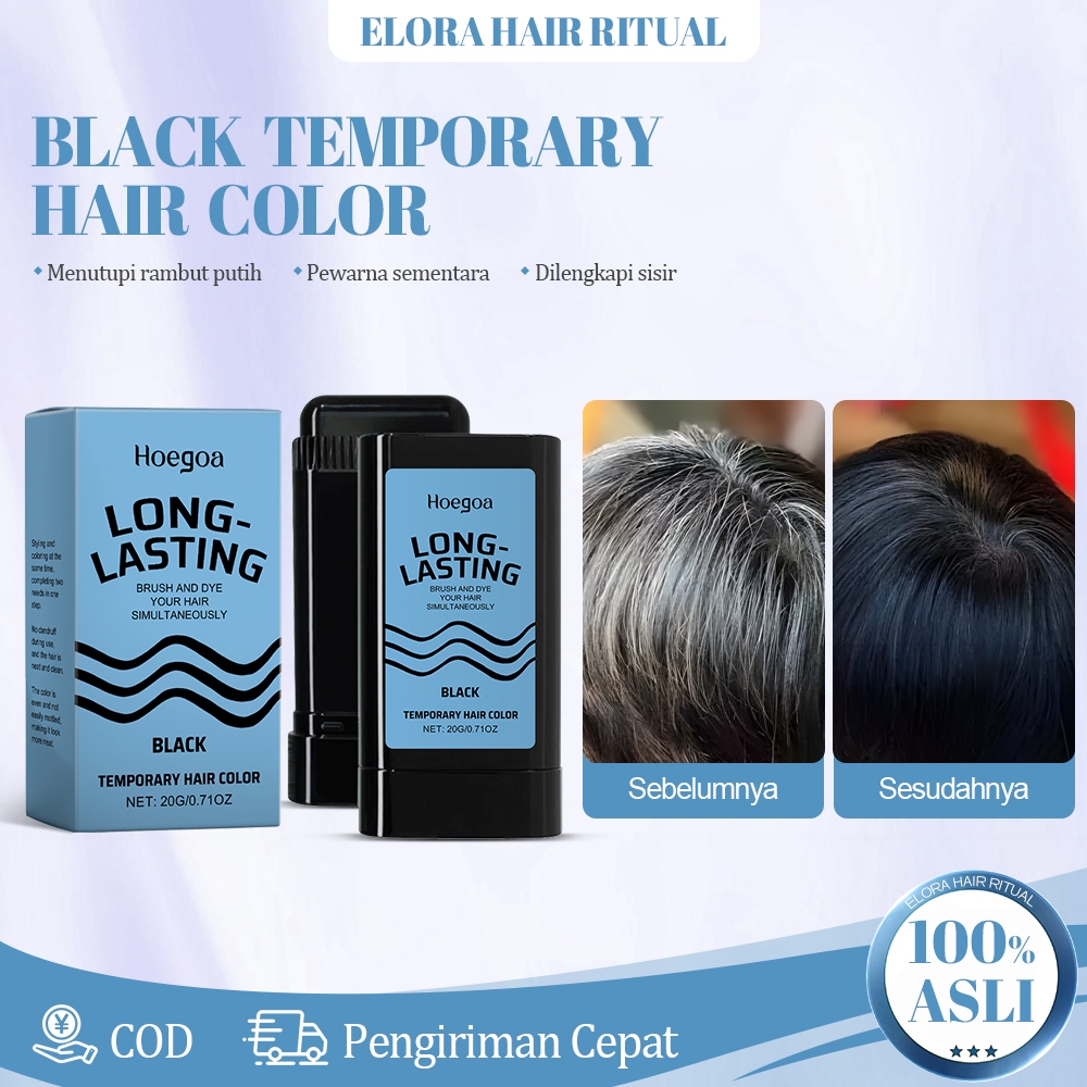 Hoegoa Stik Pewarna Rambut Hitam 20g Alat Semir Rambut Cat Rambut Pewarna Rambut Sisir Alat Semir Ra