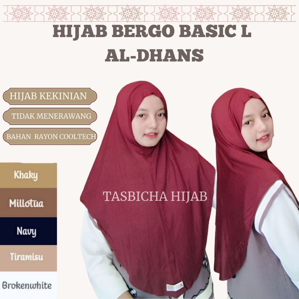 Hijab bergo  basic L al-dhans //Hijab kekinian